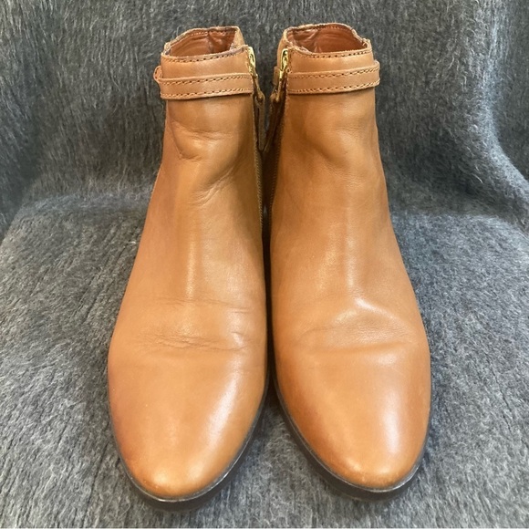 LAUREN RALPH LAUREN Sz 8.5B Damara Leather Suede Back Strap Zipper Booties - Picture 3 of 13